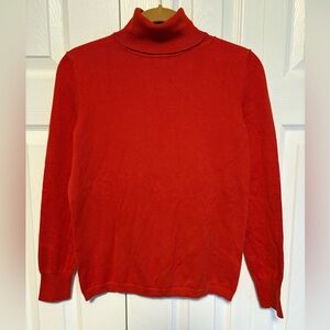 Talbots Orange Red Cotton Blend Turtleneck
